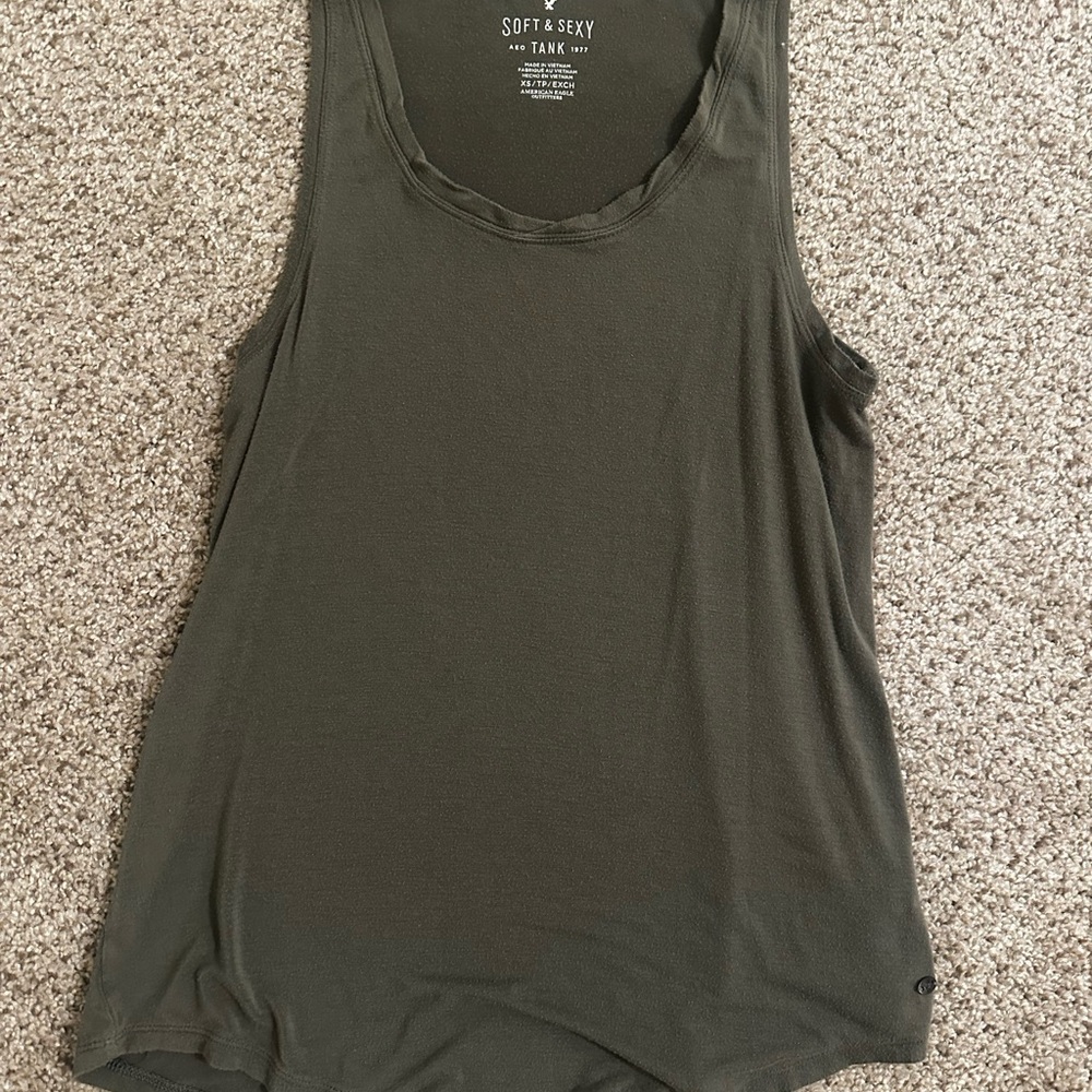 Aerie Soft & Sexy Tank Top - Dark Green